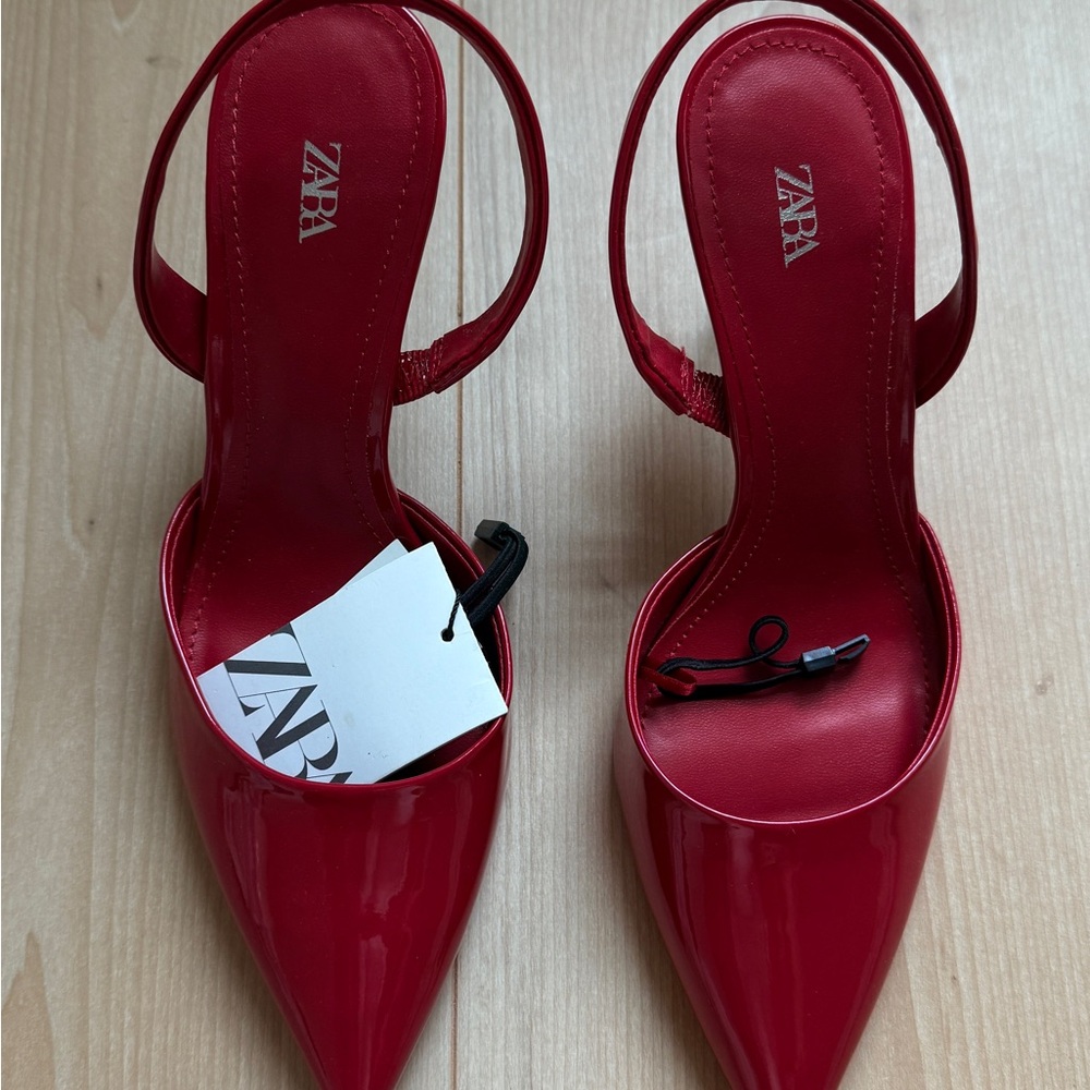 Zara Women's Red Slingback Heels
